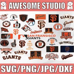 36 files san francisco giants svg, cut files, baseball clipart, sport svg, mlbg svg, clipart
