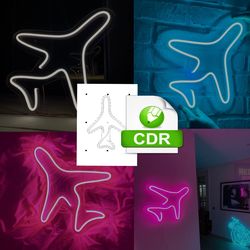 Neon Template CDR for making a neon sign "airplane"