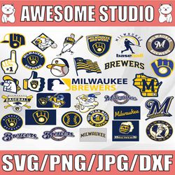 31 files milwaukee brewers svg files, cut files, baseball clipart, sport svg, mlbg svg, clipart
