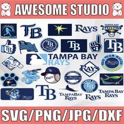 27 Files Tampa Bay Rays Svg Cut Files, Baseball Clipart, Sport Svg, MLBG Svg, Clipart