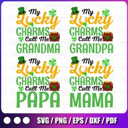 my lucky charms call me grandma svg png, happy st patricks day svg, grandma patrick svg st. patty's svg, cut file