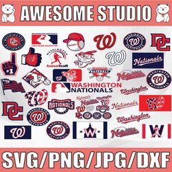 33 files washington nationals svg, cut files, baseball clipart, sport svg, mlbg svg, clipart