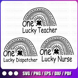 one lucky dispatcher rainbow svg, st. patricks day dispatcher svg, irish dispatcher svg