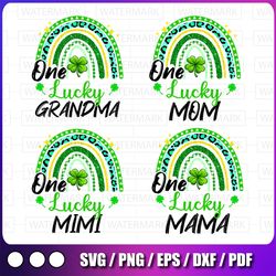 one lucky grandma png, rainbow st patrick's day leopard design, sublimation designs downloads, png file