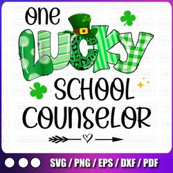 one lucky school counselor png, shamrock teacher st patrick's day png, patrick's day png, shamrock png, counselor png