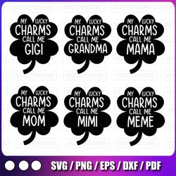 my lucky charms call me gigi svg png, st patricks day lucky gigi svg, st. patrick's day svg sublimation