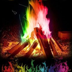 Mystical Fire Magic Tricks Coloured Flames Bonfire Sachets Fireplace Pit Patio Toy Professional Magicians Pyrotechnics