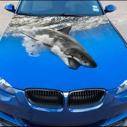 Vinyl Car Hood Wrap Full Color Graphics Decal Shark Sticker
