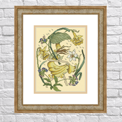 flower elfs - cross stitch pdf digital pattern - part two