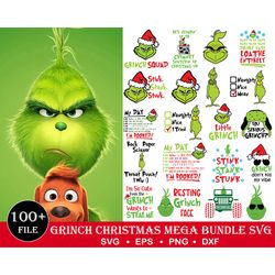 100 Grinch svg, Grinch christmas svg, Christmas svg, Grinchmas svg, Grinch face svg, Cut file svg, Cricut svg, instant D