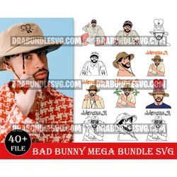 40 Bad Bunny SVG, Yo Perreo Sola, Instant Download, PNG, Cut File, Cricut, Silhouette, Bundle, EPS, Dxf, Pdf, El Conejo