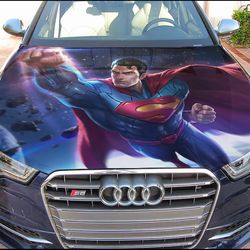 Vinyl Car Hood Wrap Full Color Graphics Decal Superman Sticker
