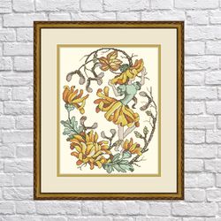 flower elfs - cross stitch pdf digital pattern - part eleven