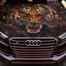 Vinyl Car Hood Wrap Full Color Graphics Decal Tiger Sticker 4