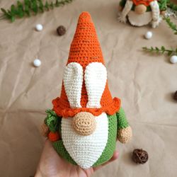 Amigurumi crochet pattern gnome, easter pattern, crochet gnome pattern