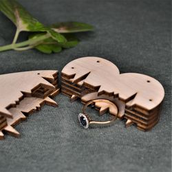 Unique Jewelry Ring Box "my Heart". Ready Cdr, Dxf, Ai, Eps, Svg Laser Cut Files. undefined Cutting Plan For Laser Machines