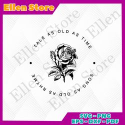 tale as old as time beauty and the beast rose svg cutting files