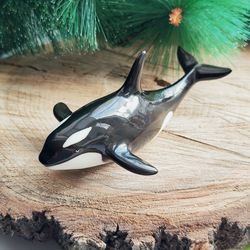 figurine Orca or killer whale porcelain, statuette, orca statue