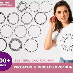 WREATHS AND CIRCLES SVG BUNDLE - SVG, PNG, DXF, EPS, PDF Files For Print And Cricut