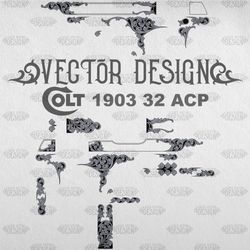 VECTOR DESIGN Colt 1903 32 ACP Classic scroll