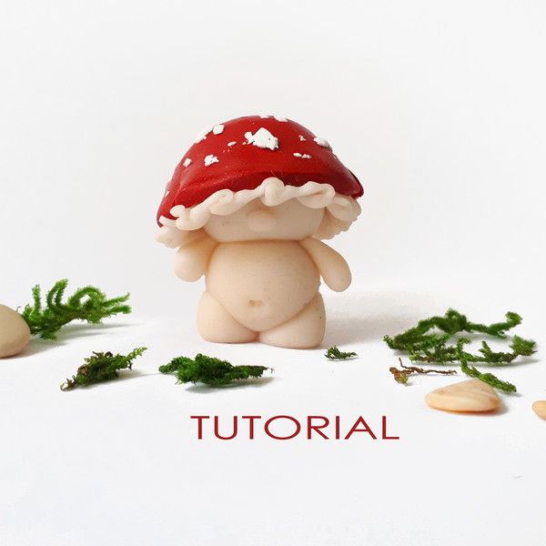 Mushroom pendant polymer clay tutorial, Clay charms kawaii.jpg