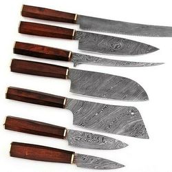 Handforged Chef Knife Set, Damascus Steel Knives, Chef Knives Set, Kitchen Knives Set, Chef Knife Set, Handmade Knife