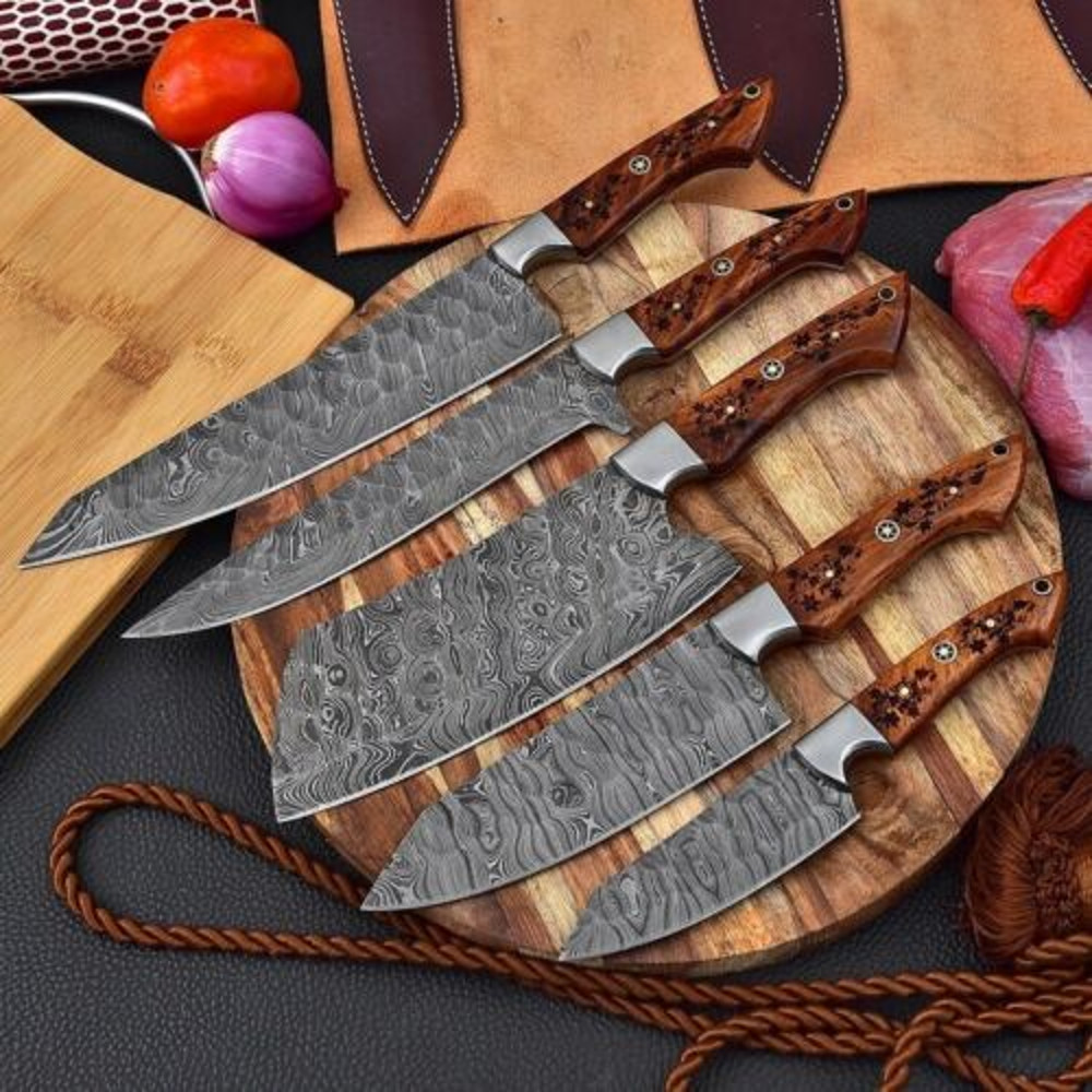 Handforged Chef Knife Set, Damascus Steel Knives, Chef Knives Set, Kitchen Knives Set, Chef Knife Set, Handmade Knife 1.jpg
