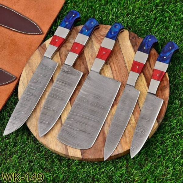 Handforged Chef Knife Set, Damascus Steel Knives, Chef Knives Set, Kitchen Knives Set, Chef Knife Set, Handmade Knife.jpg