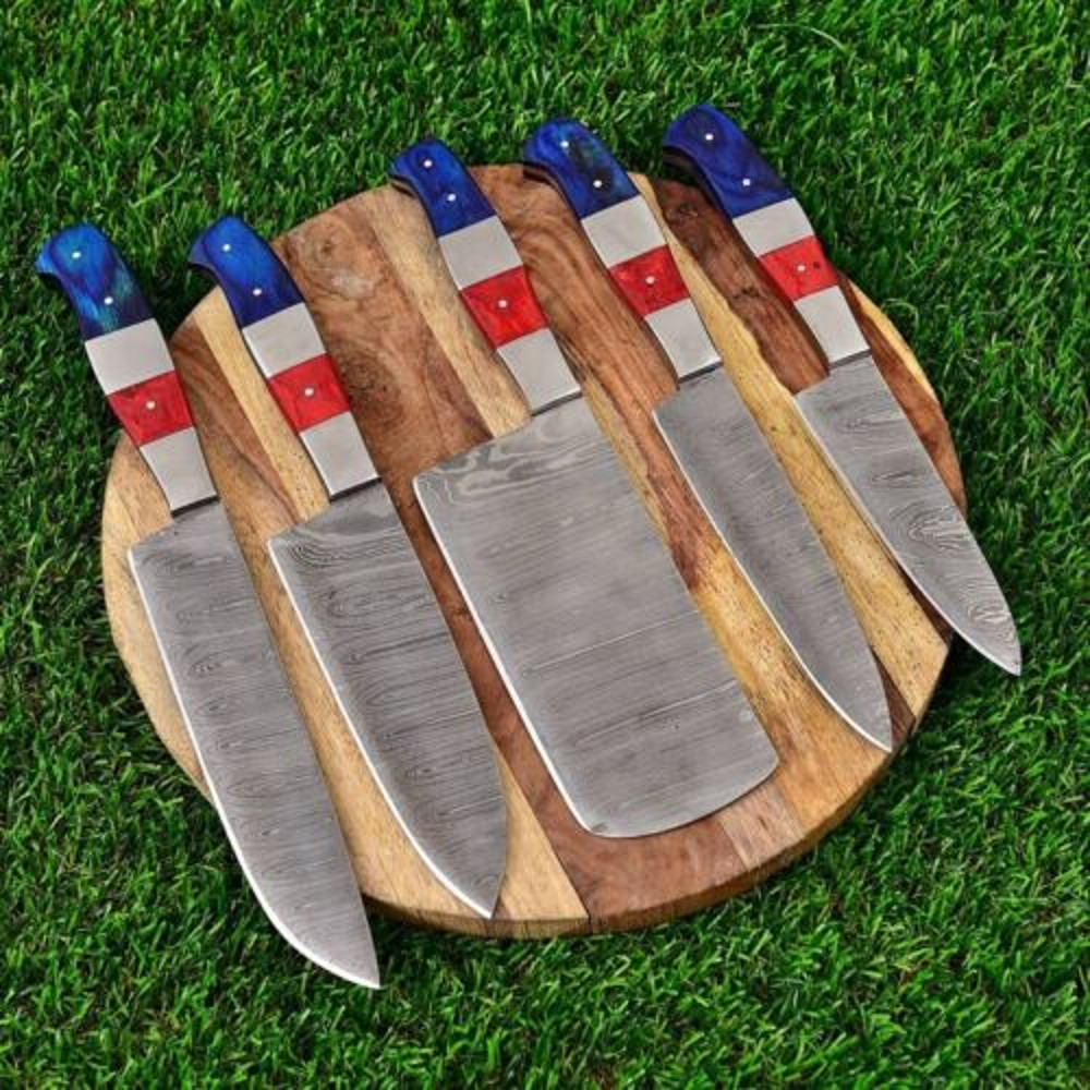 Handforged Chef Knife Set, Damascus Steel Knives, Chef Knives Set, Kitchen Knives Set, Chef Knife Set, Handmade Knife 1.jpg