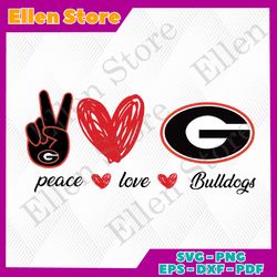georgia bulldogs peace love svg sport svg, peace svg, love svg
