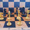 old wooden soviet chess pieces 1960s