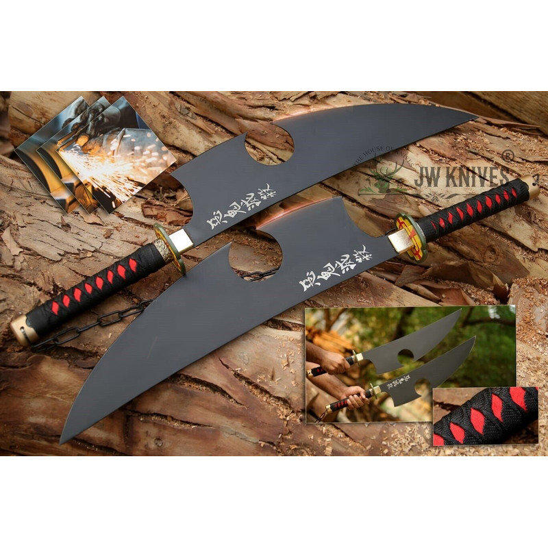 Tengen Uzui twin Nichirin Demon slayer sword Double Anime Sword, Anime Cosplay. Battle Ready Swords, Hand Forged Swords,.jpg