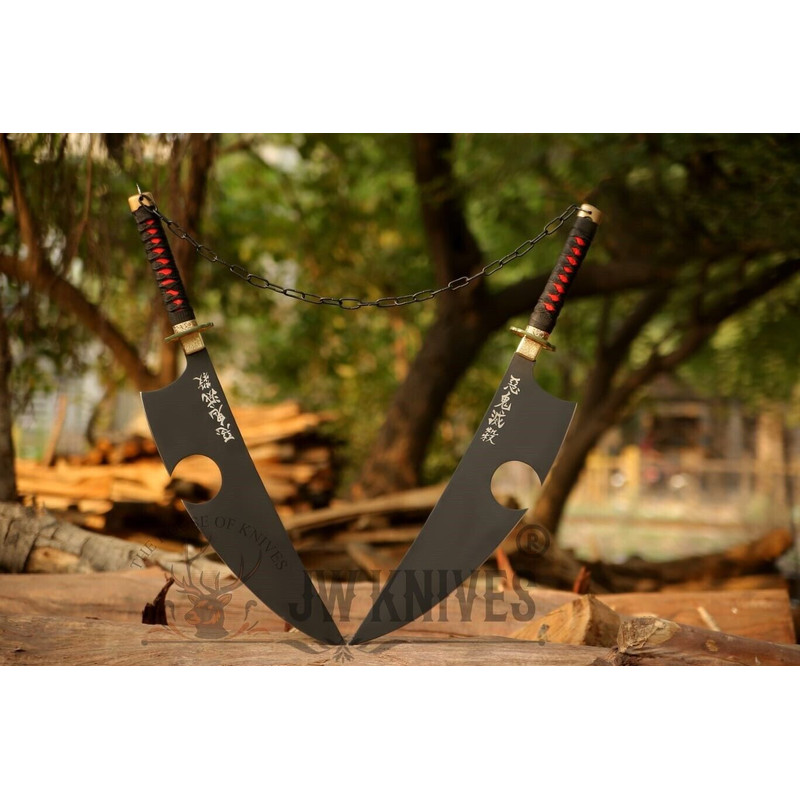 Tengen Uzui twin Nichirin Demon slayer sword Double Anime Sword, Anime Cosplay. Battle Ready Swords, Hand Forged Swords, 1.jpg