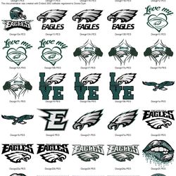 Collection NFL SPORTS PHILIDELPHIA EAGLES LOGO'S Embroidery Machine Designs