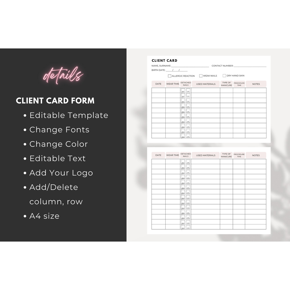 Beautyclientcardtemplatepng
