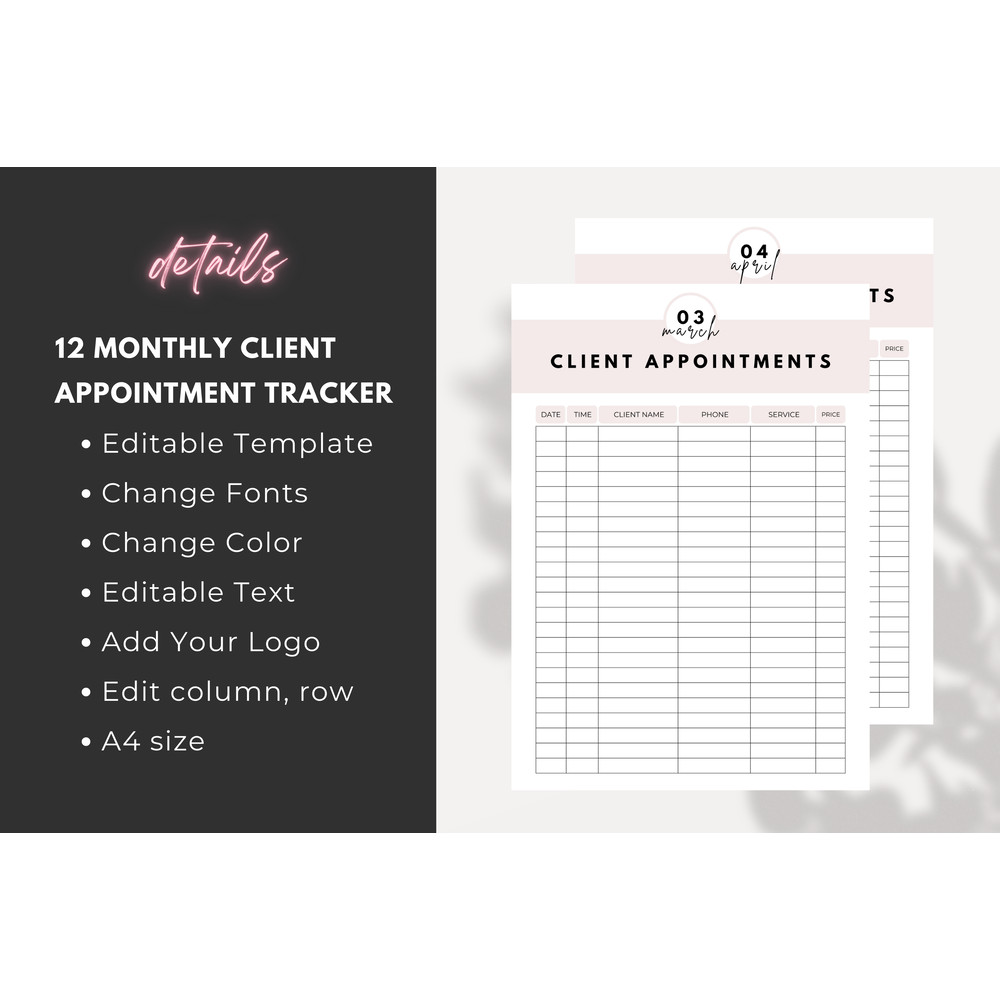 ClientappointmentTrackerBeautysalonNailTechnicianTemplatespng