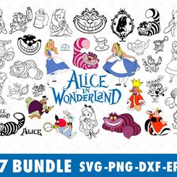 Disney Alice In Wonderland SVG Bundle Files for Cricut Silhouette, Disney Alice In Wonderland SVG