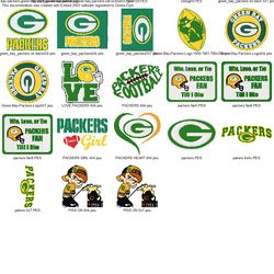Collection NFL SPORTS GREEN BAY PACKERS LOGO'S Embroidery Machine Designs