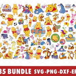 disney winnie the pooh bear svg bundle files for cricut, silhouette, disney winnie the pooh svg