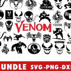 venom spiderman svg bundle files for cricut, silhouette, venom svg, marvel venom svg files