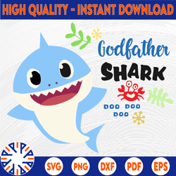 godfather shark svg, cricut cut files, shark family doo doo doo vector eps, silhouette dxf, design for tsvg