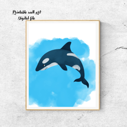 Killer whale nursery prints, Sea animal nursery prints, Nursery wall art, Cute nursery prints, Nursery Printable Art