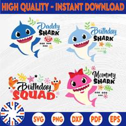 birthday shark boy svg, cricut cut files, shark family doo doo doo vector eps, silhouette dxf, design for tsvg