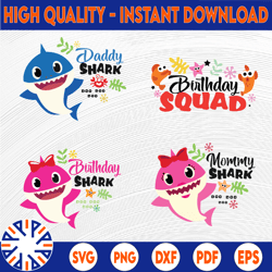 birthday shark girl svg, cricut cut files, shark family doo doo doo vector eps, silhouette dxf, design for tsvg