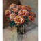 Yellow Roses with red tips. Original Oil painting hand painted by artist.