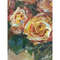 Fragment of Original art hand painted by artist. Yellow Roses with red tips.