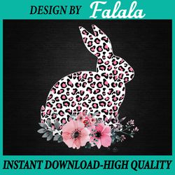 easter day cute bunny rabbit leopard flower png, happy easter bunny rabbit png, easter png, digital download