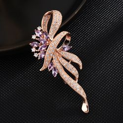 SUYU Light Luxury Copper Micro-Set Cubic Zirconia Bouquet Brooch Europe And The United States
