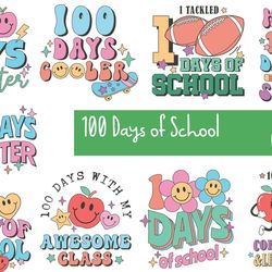 09 files of 100 days of school png sublimation download bundle