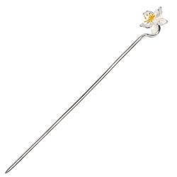 s925 Sterling silver Chinese style hairpin lotus gold-plated stamen simple ancient style